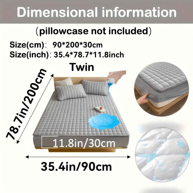 1pc Cooling Waterproof Mattress Protector - Deep Pocket (9-15"), Cooling Technology, Fits Most Mattresses - Machine Washable Bedspread Alternative - Ideal for Home, Hotels, Guest Rooms - Available in White, Light Blue, Navy,