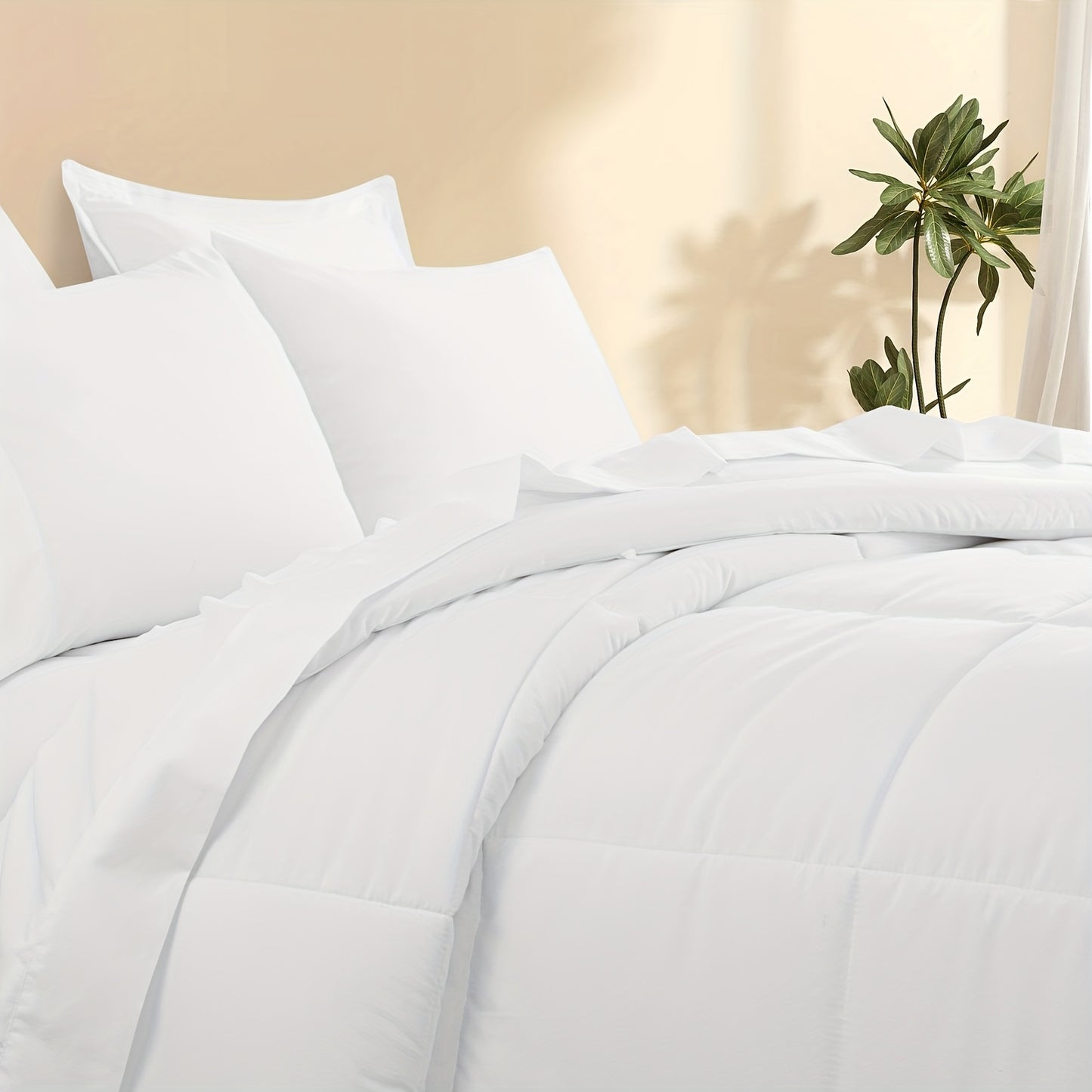 7pcs Ultra-Soft Bed In A Bag, Down Alternative Bedding Sets with All Season Quilted Comforter, Flat Sheet, Fitted Sheet, Pillowcases - Gifts for The Family And Friends, RUIKASI, Machine Washable, Polyester 100, Acrylic 15, Sa