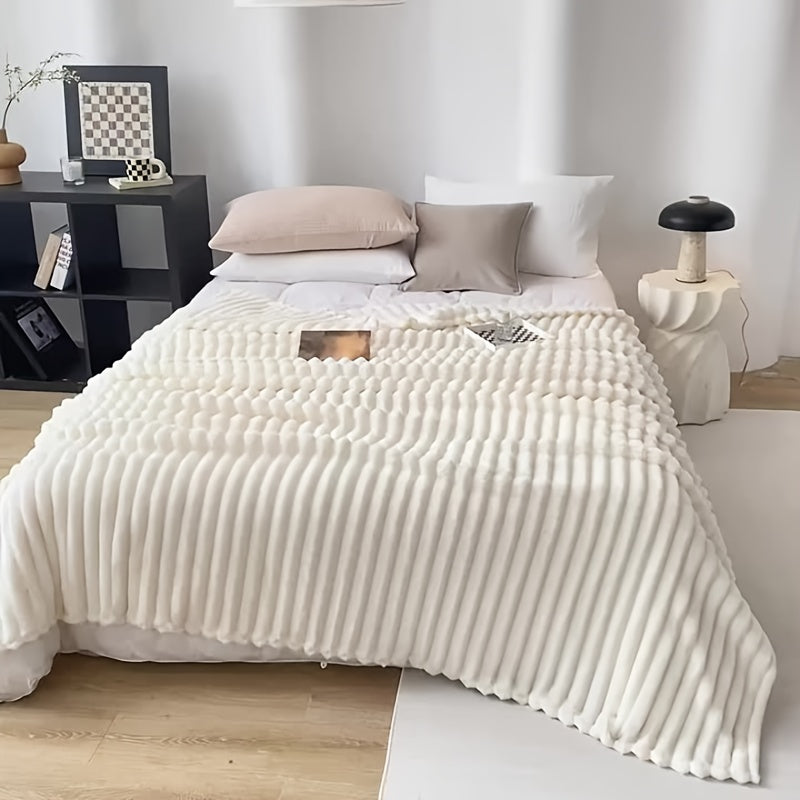 Luxury Faux Rabbit Fur & Sherpa Throw Blanket - Ultra Soft Double-Sided 380GSM Weighted Blanket for Bedroom, Living Room & Camping, Machine Washable All-Season Heating Cover with Gift Box, Hypoallergenic Cozy Home Decor for A