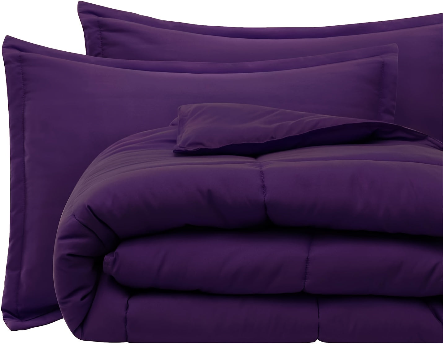 3pcs Solid Colour Checkered Comforter Set - Soft Microfiber, Lightweight, All-Season, Twin/Queen/King Size Bed In A Bag, Quilt Set with Breathable Fabric And Easy Care