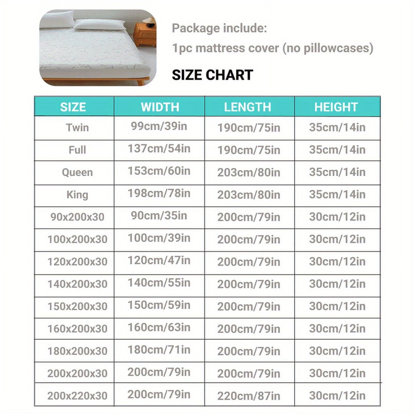 1/2pcs 100% Bamboo Fiber Mattress Cover - Breathable Bamboo Waterproof Mattress Protector - 4-Layer Waterproof Bamboo Mattress Protector With Jacquard Weave - Cooling Mattress Cover Breathable Ultra Soft - Mattress Pad Noisel