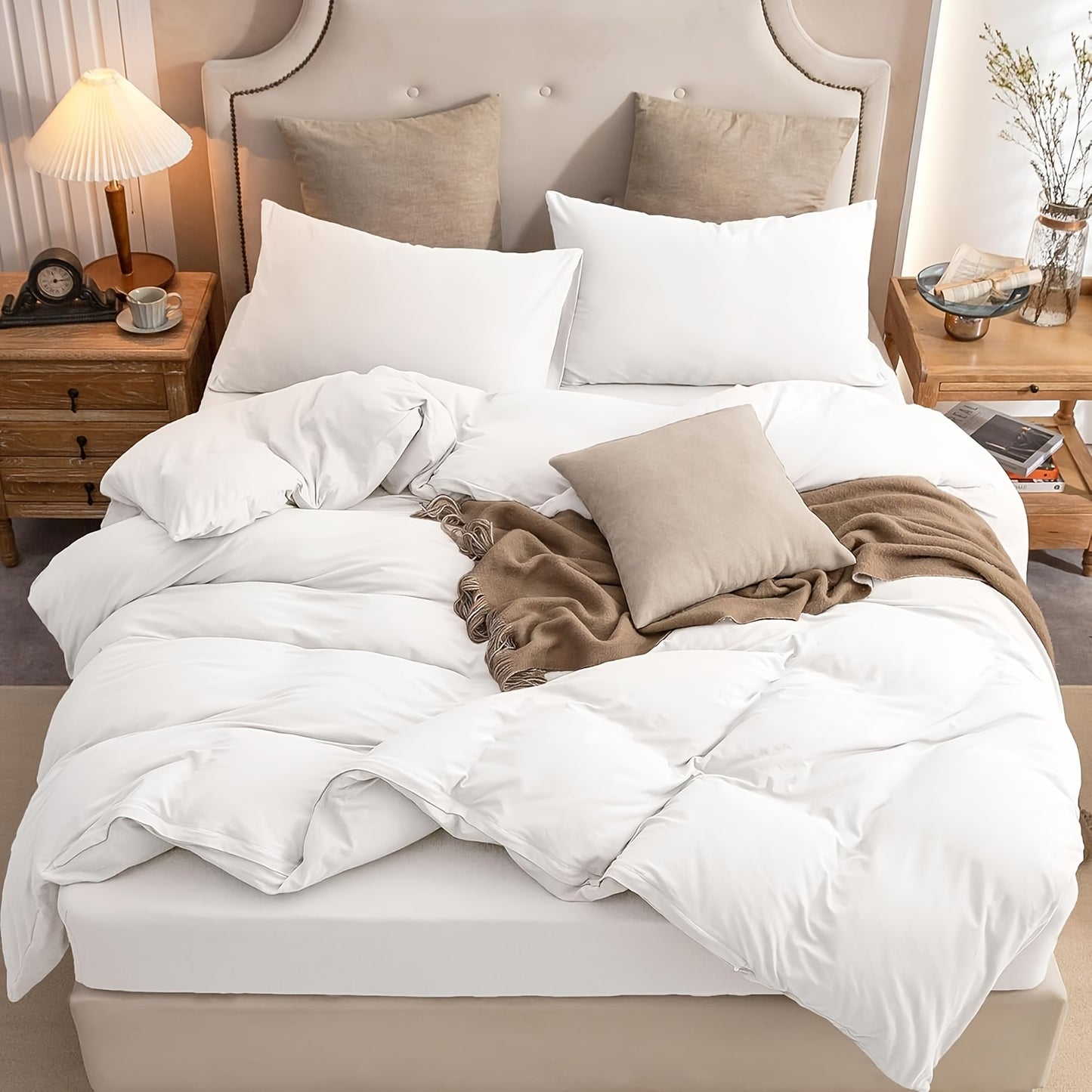 3pcs Jersey Duvet Cover Set, T-Shirt Soft Comfy Bedding Set With Zipper Closure, Sanded, Breathable, All-Season, Includes 1 Duvet Cover & 2 Pillow Shams, Cozy Bedding For Bedroom Or Guest Room, Gifts For The Family, Without C
