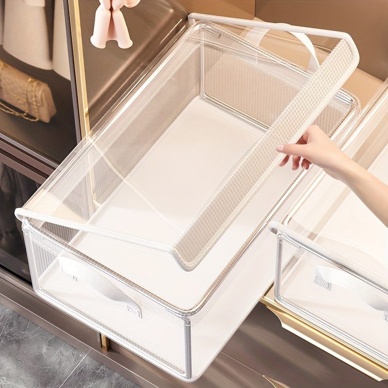 A Set of 5pcs Foldable Bed Bottom Storage Box with Lid - Durable Clothing Container with Detachable Lining, Stackable High Quality, Suitable for Pants, T-shirts, Socks, and Accessories
