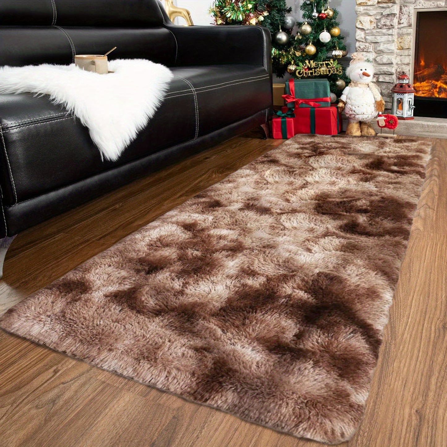 1pc Soft Shaggy Runner Rug for Bedroom, 2x6 Feet Indoor Modern Fluffy Area Rugs Fuzzy Carpet for Hallway Bedside, Easy to Clean, Upgrade Non-Slip Shag Plush Rug for Dorm Living Room, Winter indoor flooring, Heating Next to th