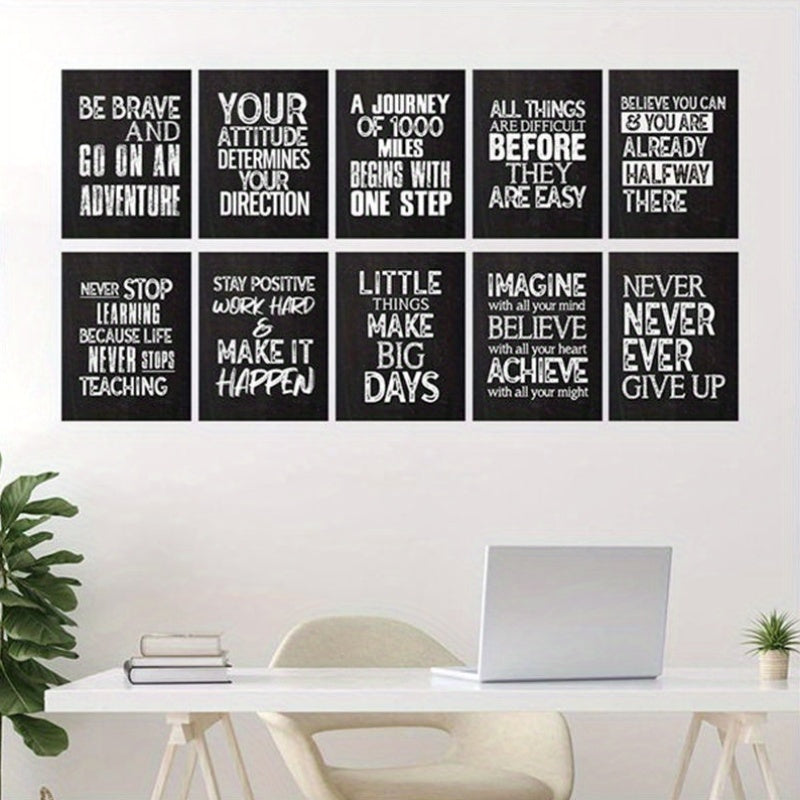 Set of 6 Inspirational Quotes - 8x10 Inch Unframed Paper Art Prints | Motivational Wall Posters for Classroom, Office, Living Room Decor