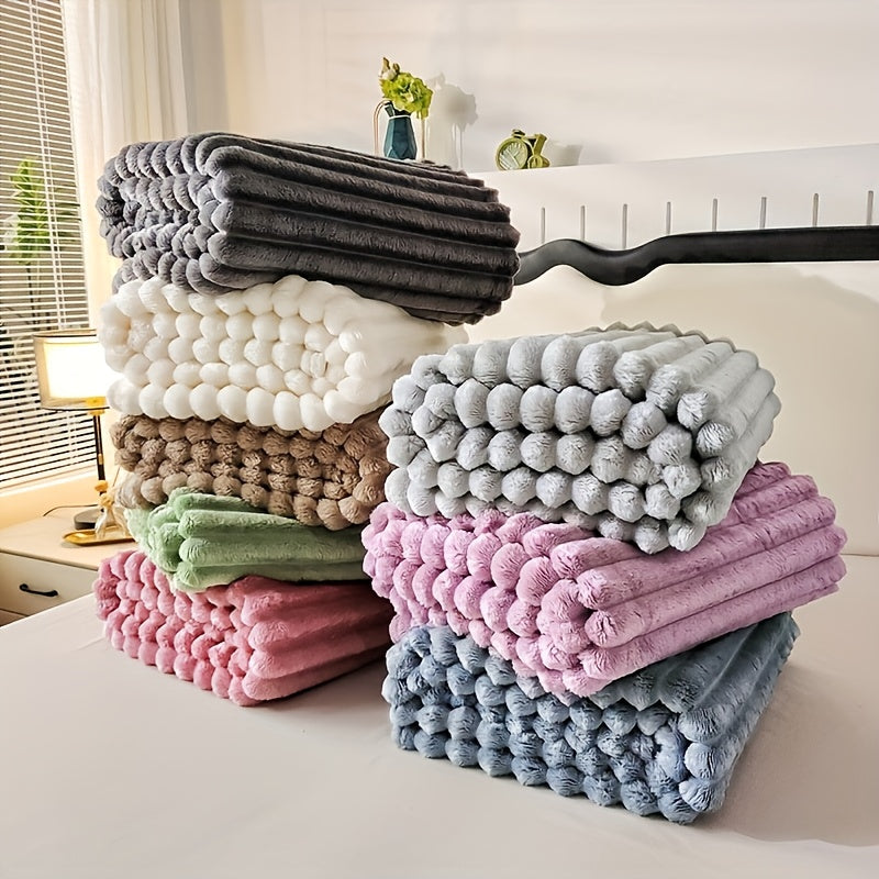 Luxury Faux Rabbit Fur & Sherpa Throw Blanket - Ultra Soft Double-Sided 380GSM Weighted Blanket for Bedroom, Living Room & Camping, Machine Washable All-Season Heating Cover with Gift Box, Hypoallergenic Cozy Home Decor for A