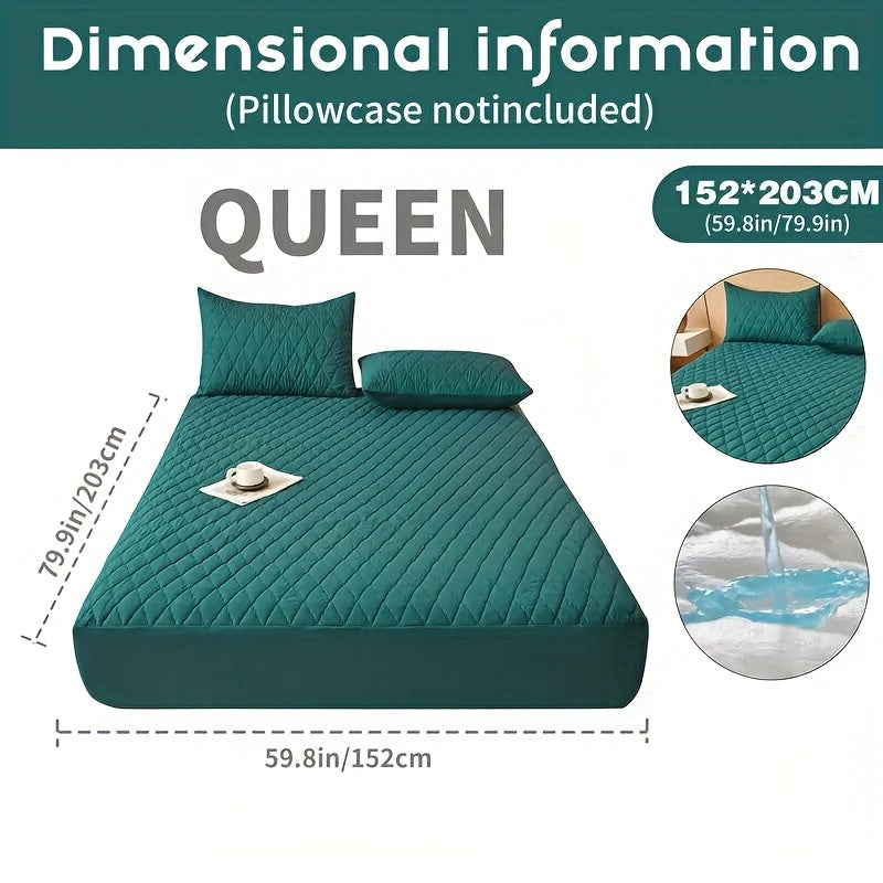 1pc Cooling Waterproof Mattress Protector - Deep Pocket (9-15"), Cooling Technology, Fits Most Mattresses - Machine Washable Bedspread Alternative - Ideal for Home, Hotels, Guest Rooms - Available in White, Light Blue, Navy,