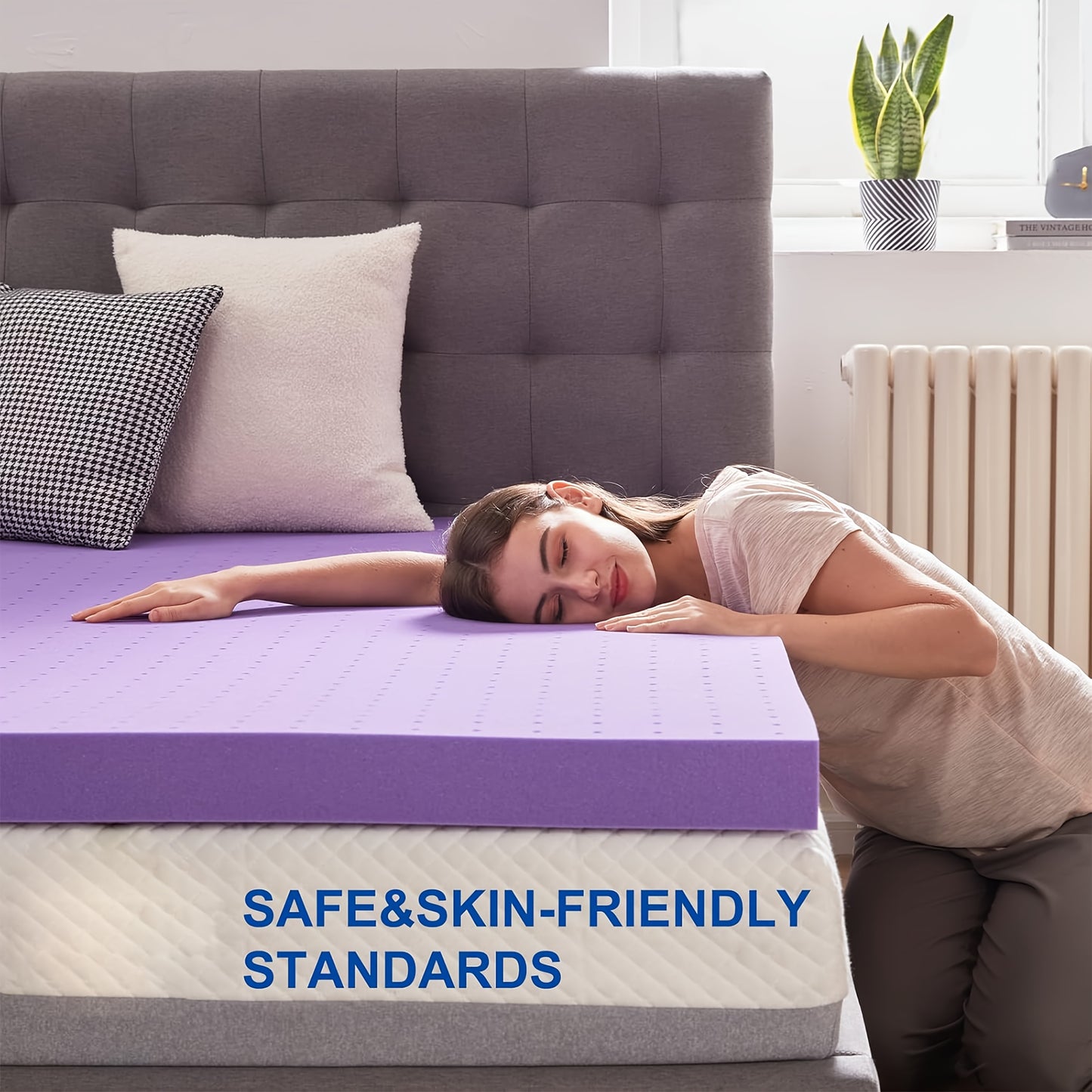 2 Inch Gel Memory Foam Mattress Topper Ventilated Soft, Breathable Bed Topper, Twin Size