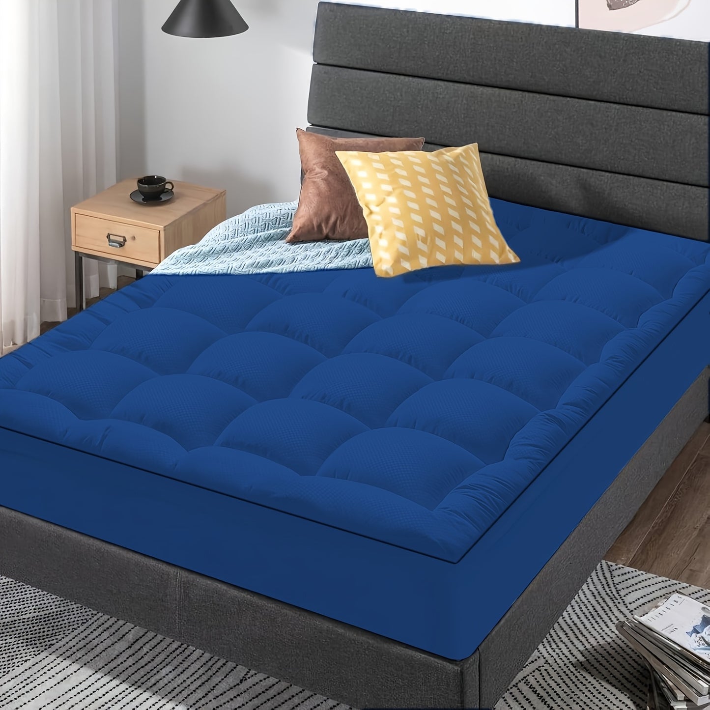 Mattress Topper Cooling Extra Thick Mattress Pad Cover With 8-21 Inch Deep Pocket, Plush Pillow Top Mattress Topper Overfilled With Down Alternative