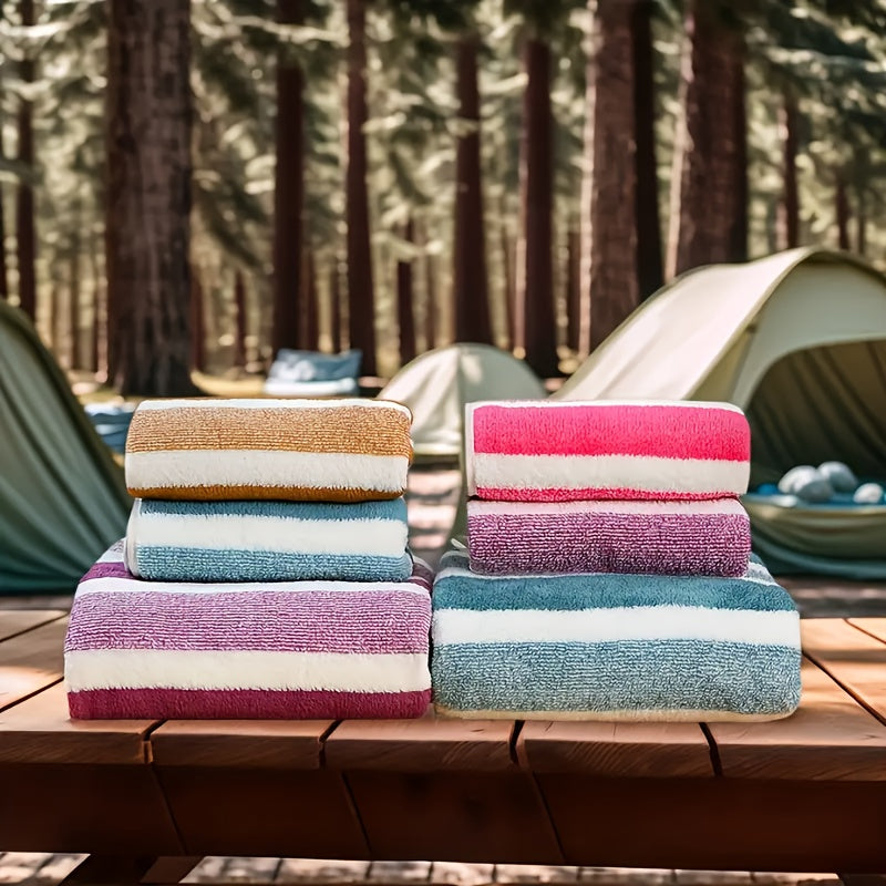 15pcs Coral Fleece Towel Set, Including 5 Face Towels, 5 Hand Towels And 5 Bath Towels, Comfortable Absorbent And Quick Drying Bath Towels, Suitable For Hotels, Sports, Travel, Fitness, Yoga, Ideal Bathroom Supplies, Wash Clo