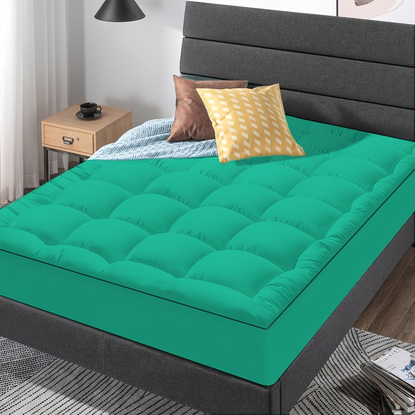 Mattress Topper Cooling Extra Thick Mattress Pad Cover With 8-21 Inch Deep Pocket, Plush Pillow Top Mattress Topper Overfilled With Down Alternative