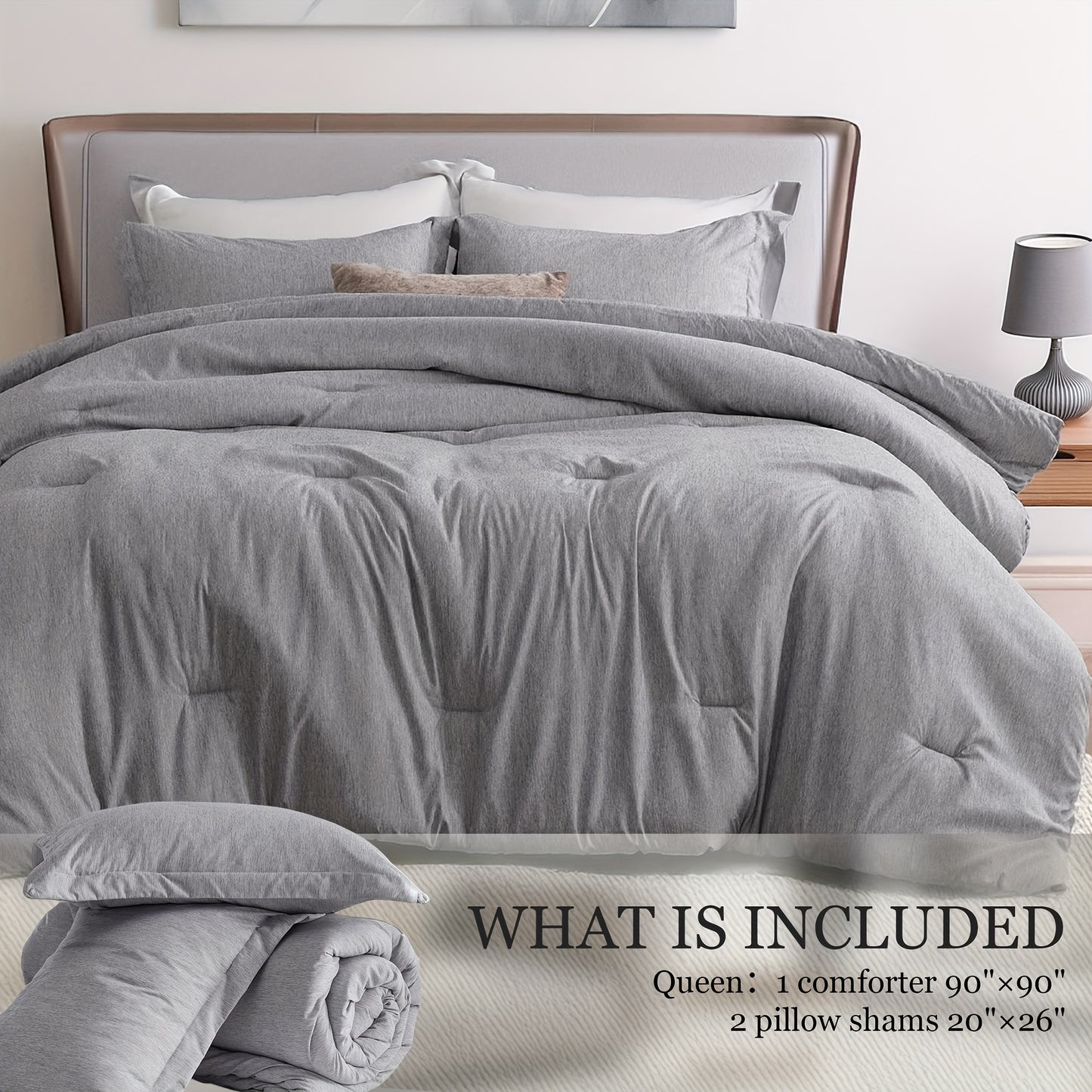 Twin/Full/Queen/King Size Comforter Set - 3pcs Beige Bedding Set for All Seasons, Light Luxury And Minimalist Style Design Bed in a Bag with 1 Comforter, 2 Pillowcases, Perfect Gift for Family And Friend