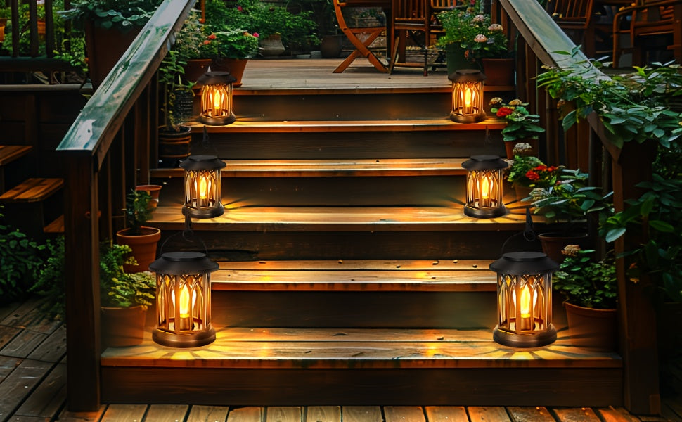 1/2/4 Pack Solar Lanterns Outdoor IPX5 Waterproof, Upgraded Bright Hanging Solar Lights for Outside, Solar Powered Lanterns Lighting LED for Garden Patio Yard, Valentine'S Day, Mother'S Day Decorative (Warm Light), Solar Outd