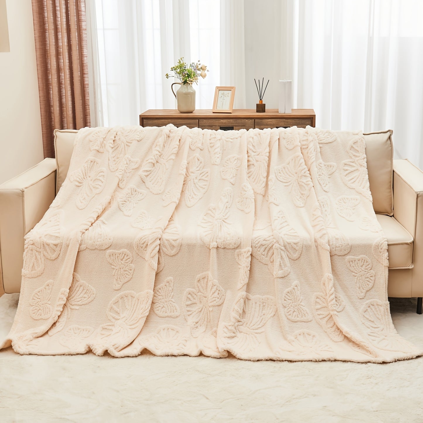 Tufted Throw Blanket-Premium Flannel Fleece for All-Season Cozy Comfort | Versatile Use: Bed, Couch, Office, Camping, Lunch Nap & Air Conditioning | Ultra-Soft, Lightweight & Stylish Home Decor