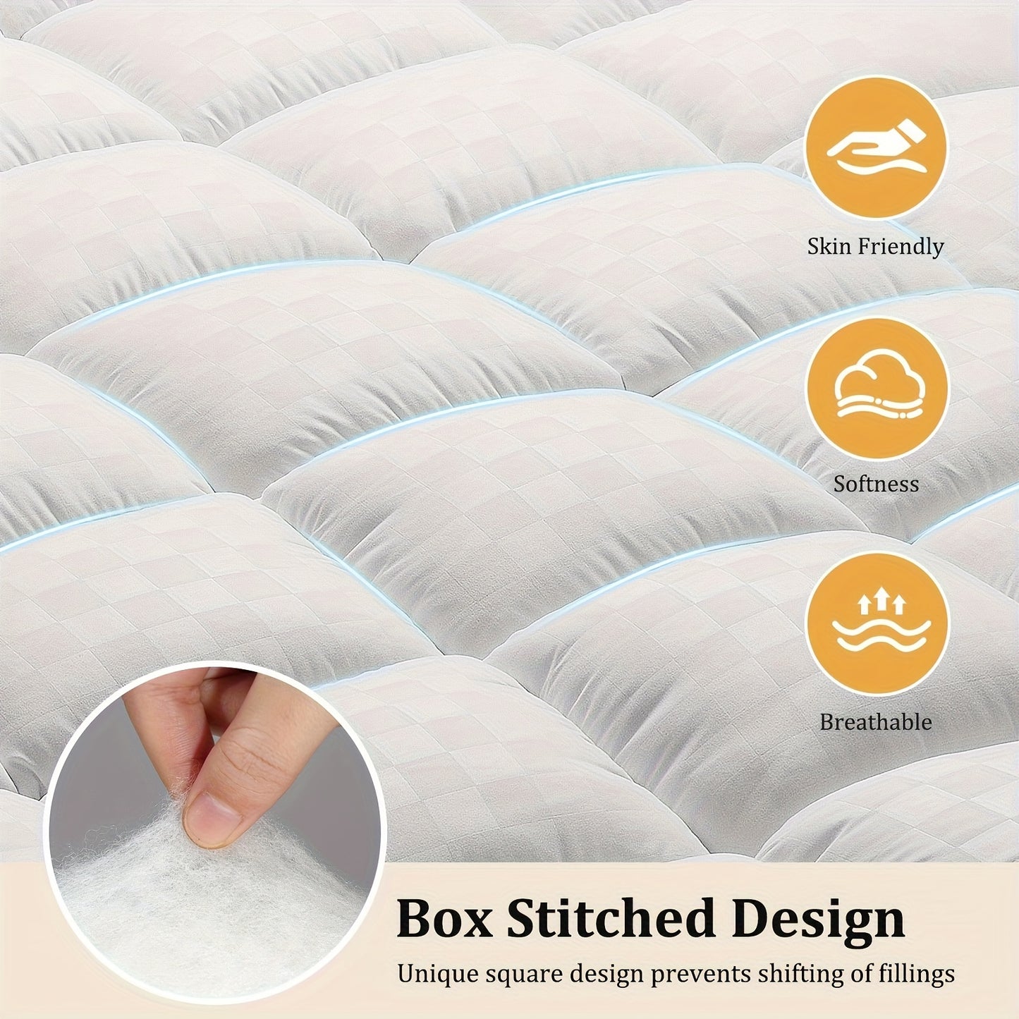Extra Thick Mattress Padhave A Productive Night'S Sleep, Mattress Topper Cooling Mattress Protector with 8-21 Inch Deep Pocket.1000Gsm