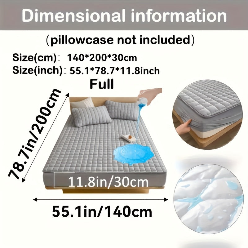 1pc Cooling Waterproof Mattress Protector - Deep Pocket (9-15"), Cooling Technology, Fits Most Mattresses - Machine Washable Bedspread Alternative - Ideal for Home, Hotels, Guest Rooms - Available in White, Light Blue, Navy,