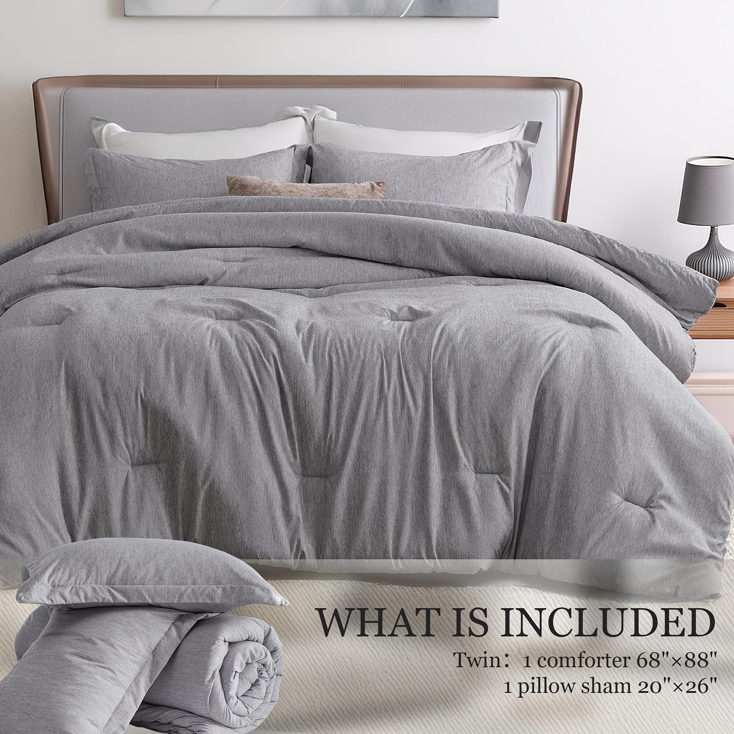 Twin/Full/Queen/King Size Comforter Set - 3pcs Beige Bedding Set for All Seasons, Light Luxury And Minimalist Style Design Bed in a Bag with 1 Comforter, 2 Pillowcases, Perfect Gift for Family And Friend
