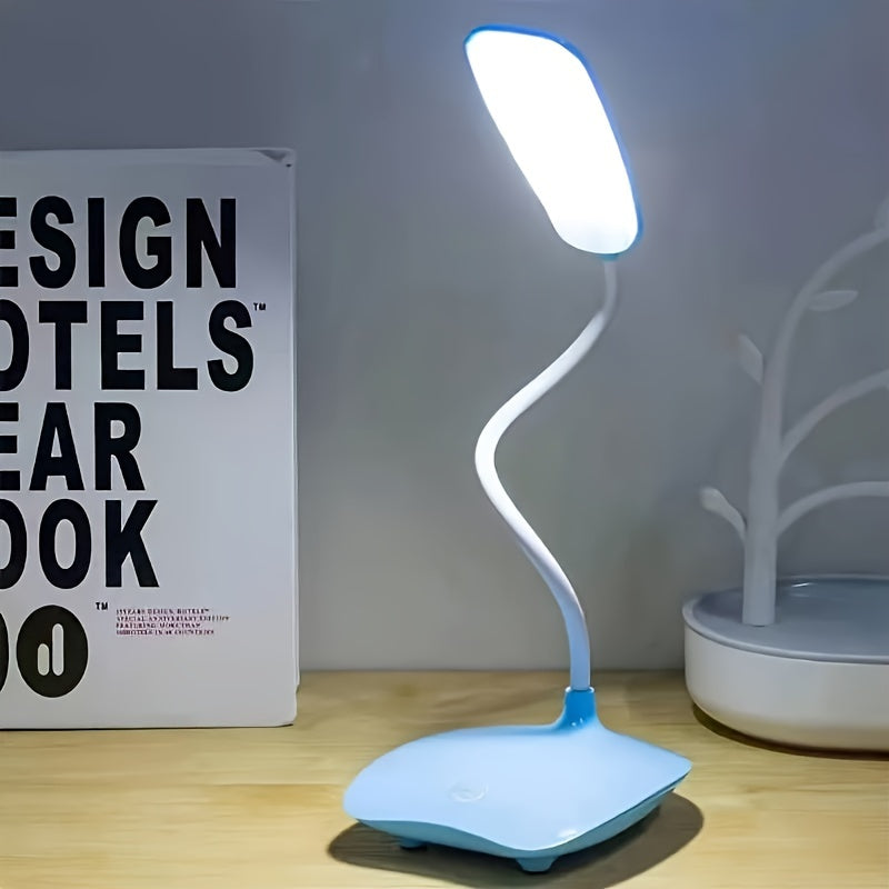 1pc Foldable LED Desk Lamp, Portable Table Light with 3-Level Dimming and USB Charging Touch Switch, 400mAh Battery in Pink, Blue or White, Lamp For Desk, Portable Table Lamp, Battery Powered Lamp