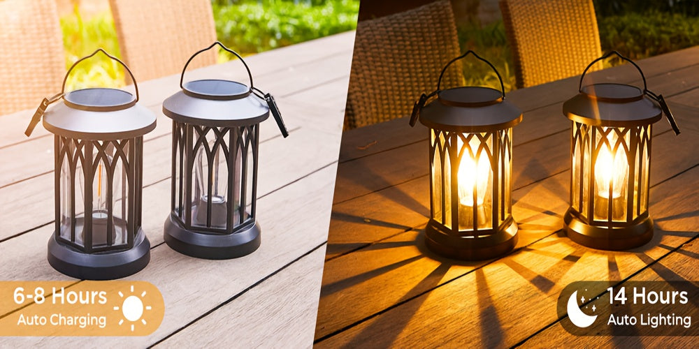 1/2/4 Pack Solar Lanterns Outdoor IPX5 Waterproof, Upgraded Bright Hanging Solar Lights for Outside, Solar Powered Lanterns Lighting LED for Garden Patio Yard, Valentine'S Day, Mother'S Day Decorative (Warm Light), Solar Outd
