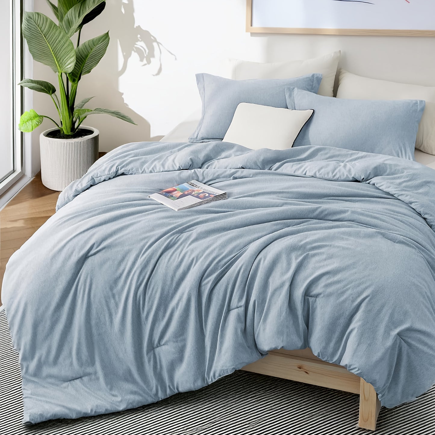 Twin/Full/Queen/King Size Comforter Set - 3pcs Beige Bedding Set for All Seasons, Light Luxury And Minimalist Style Design Bed in a Bag with 1 Comforter, 2 Pillowcases, Perfect Gift for Family And Friend