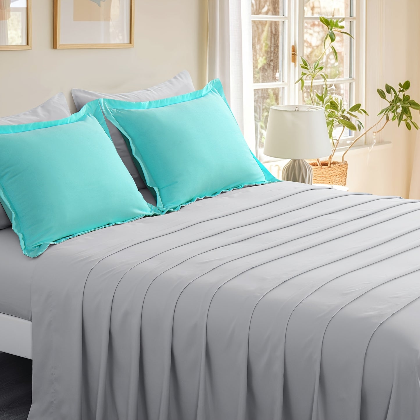 7pcs Ultra-Soft Bed In A Bag, Down Alternative Bedding Sets with All Season Quilted Comforter, Flat Sheet, Fitted Sheet, Pillowcases - Gifts for The Family And Friends, RUIKASI, Machine Washable, Polyester 100, Acrylic 15, Sa