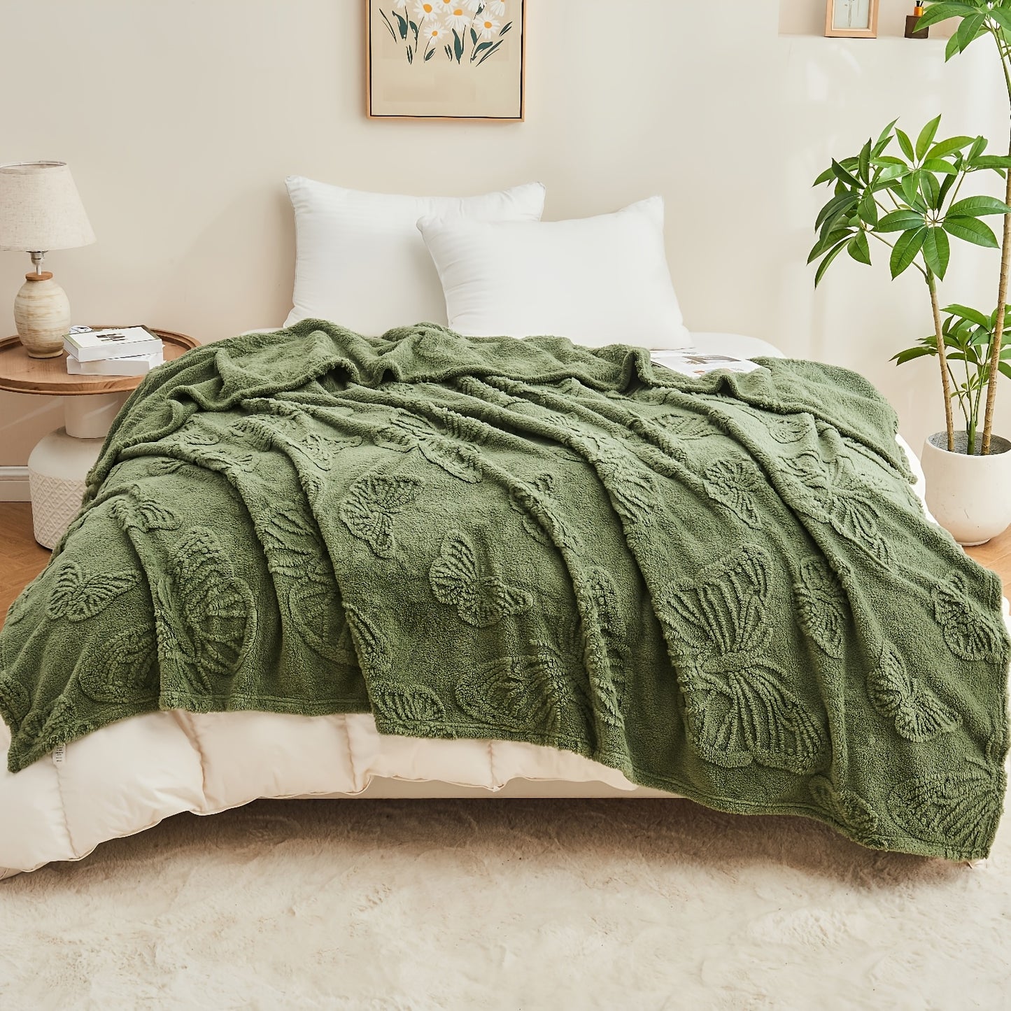 Tufted Throw Blanket-Premium Flannel Fleece for All-Season Cozy Comfort | Versatile Use: Bed, Couch, Office, Camping, Lunch Nap & Air Conditioning | Ultra-Soft, Lightweight & Stylish Home Decor