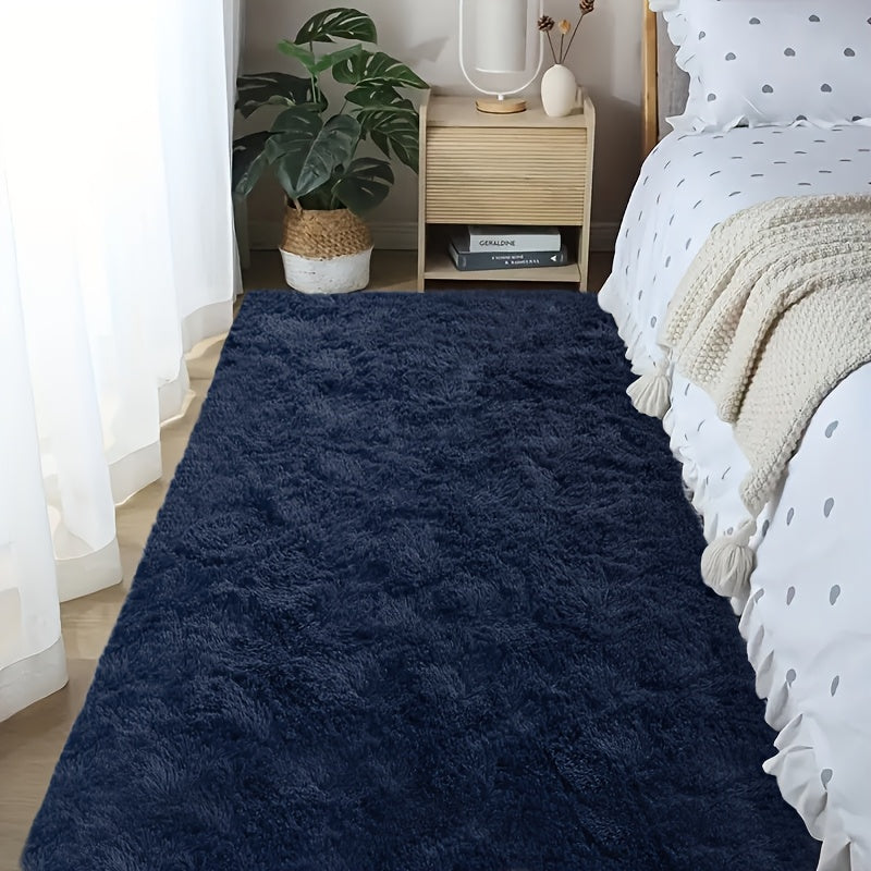 1pc Soft Shaggy Runner Rug for Bedroom, 2x6 Feet Indoor Modern Fluffy Area Rugs Fuzzy Carpet for Hallway Bedside, Easy to Clean, Upgrade Non-Slip Shag Plush Rug for Dorm Living Room, Winter indoor flooring, Heating Next to th