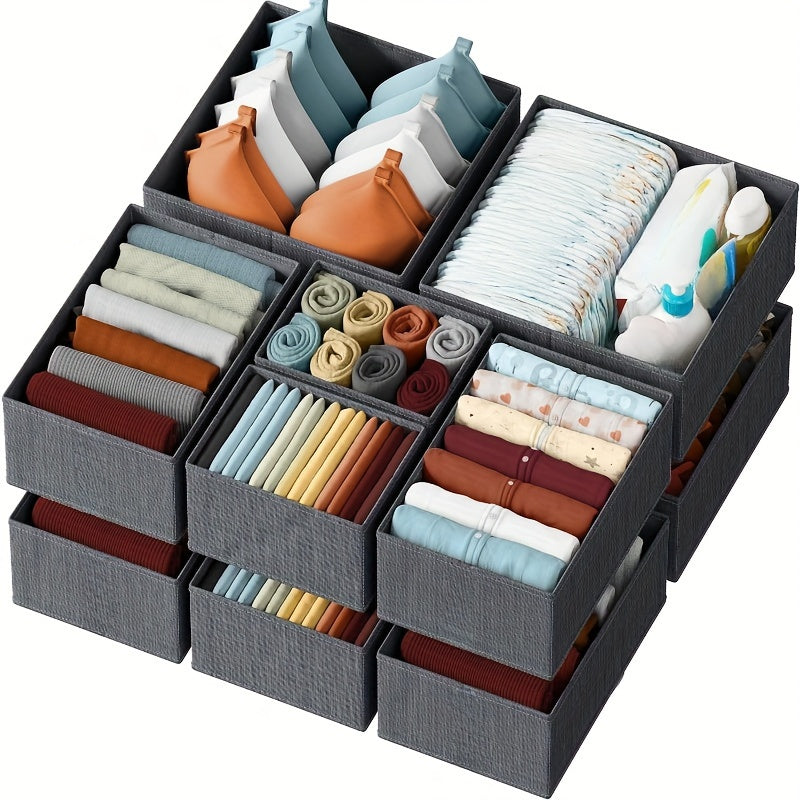 Set of 6 Non-Woven Fabric Clothes Drawer Organizer Bins - and Bedroom Dresser Storage for s Clothing - Hand Washable Professional Organizer for Closet and Dresser, Clothes Organizer Storage