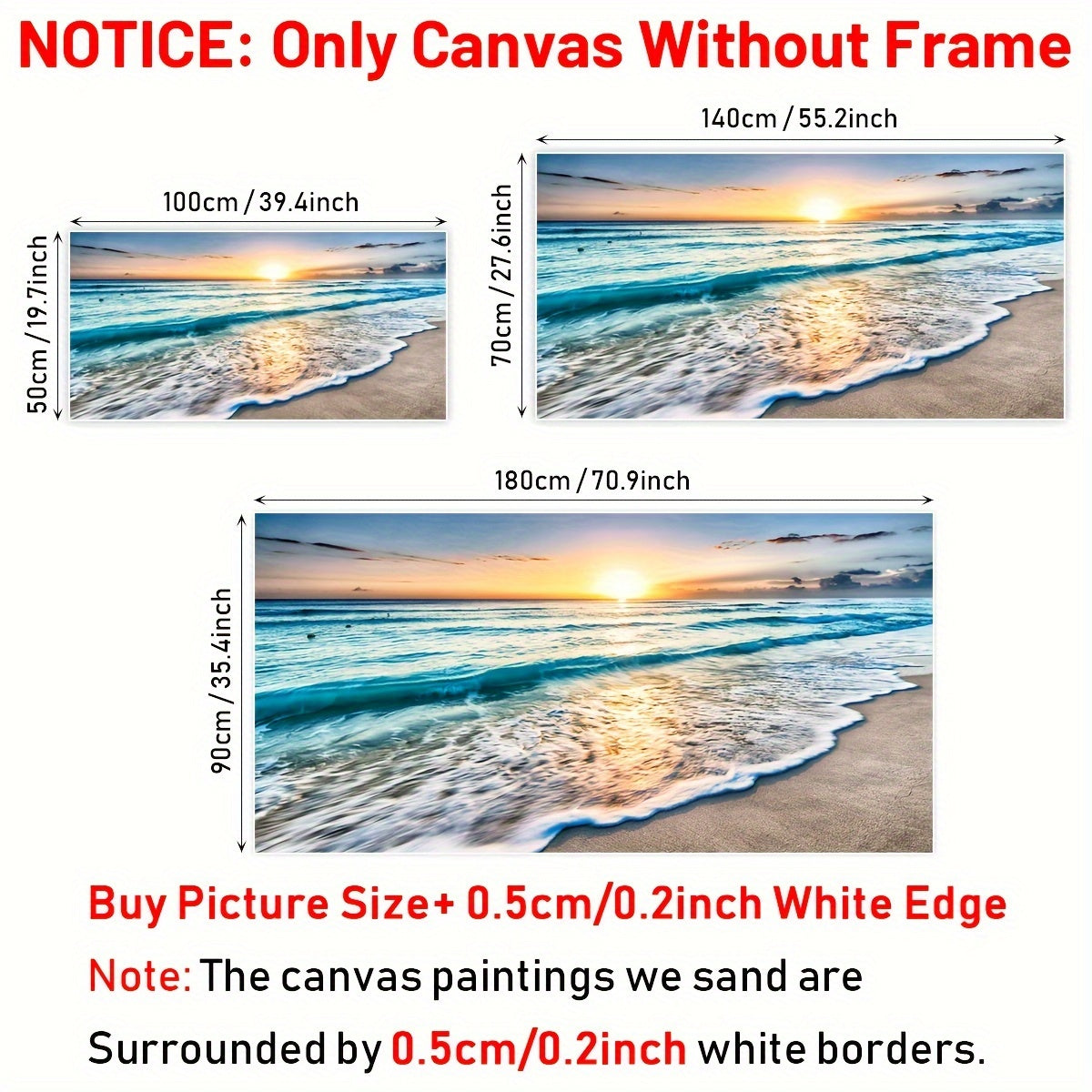 1pc Unframed Canvas Poster, Seaside Scenery Painting, Various Styles Of Scenery, Canvas Wall Art, Artwork Wall Painting for Gift, Bedroom, Office, Living Room, Cafe, Bar, Wall Decor, Home And Dormitory Decoration