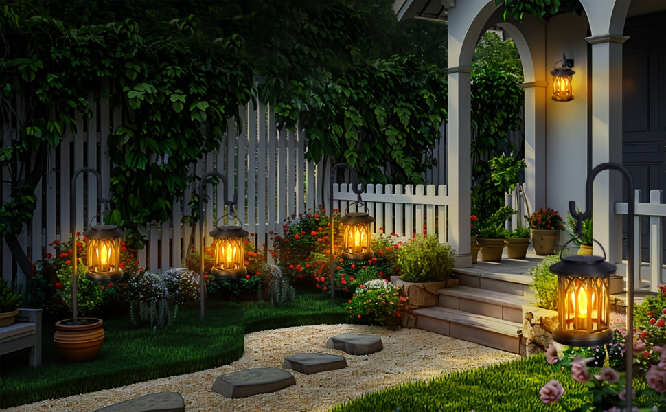 1/2/4 Pack Solar Lanterns Outdoor IPX5 Waterproof, Upgraded Bright Hanging Solar Lights for Outside, Solar Powered Lanterns Lighting LED for Garden Patio Yard, Valentine'S Day, Mother'S Day Decorative (Warm Light), Solar Outd