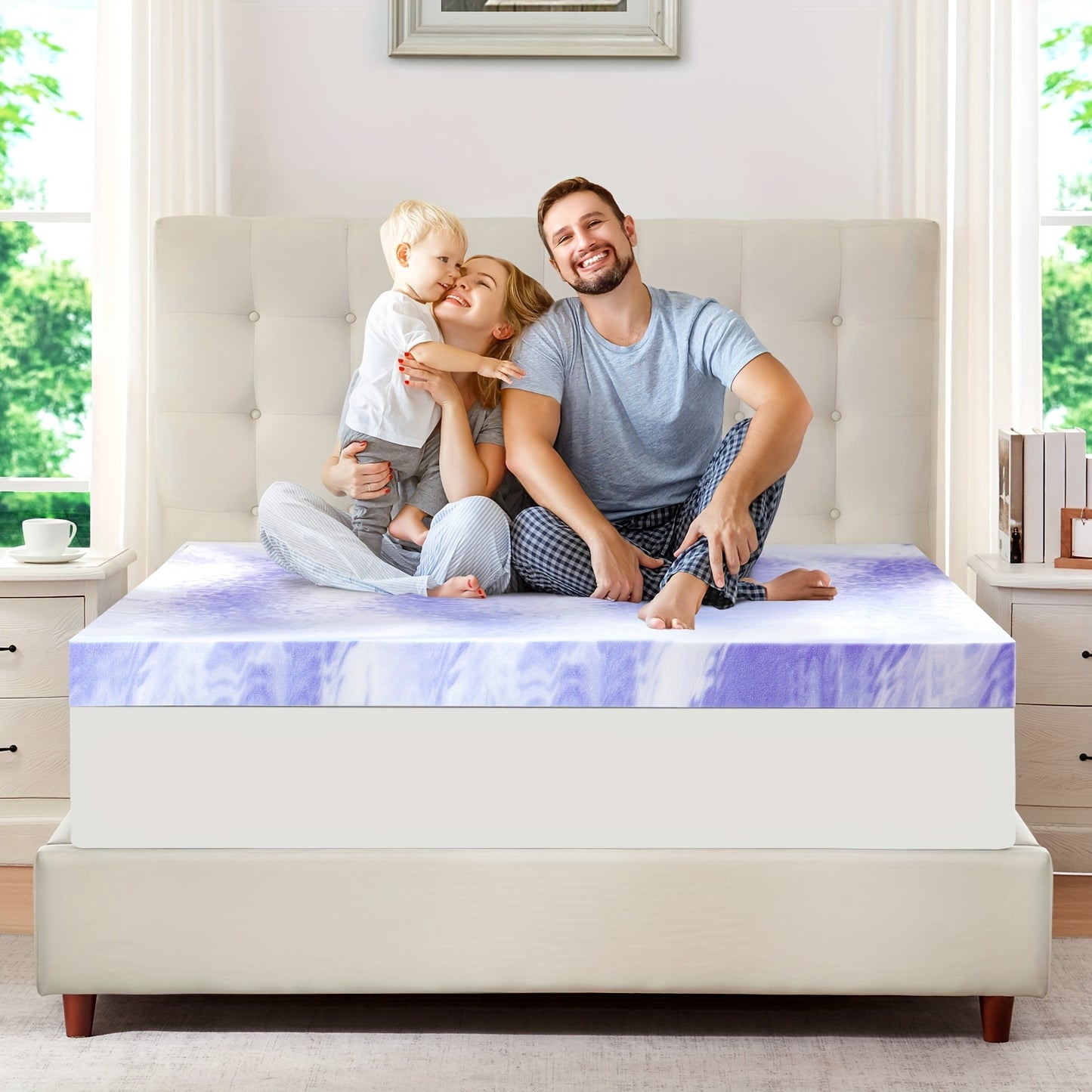 2/3/4 Inch Ventilated Design Mattress Topper, Cooling Gel Infused Swirl Foam Pad For Enhanced Deep Sleep, Bed Topper For Body Support, Christmas Gift