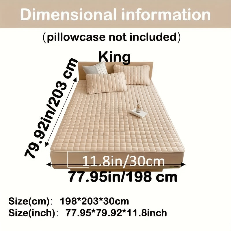 1pc Cooling Waterproof Mattress Protector - Deep Pocket (9-15"), Cooling Technology, Fits Most Mattresses - Machine Washable Bedspread Alternative - Ideal for Home, Hotels, Guest Rooms - Available in White, Light Blue, Navy,