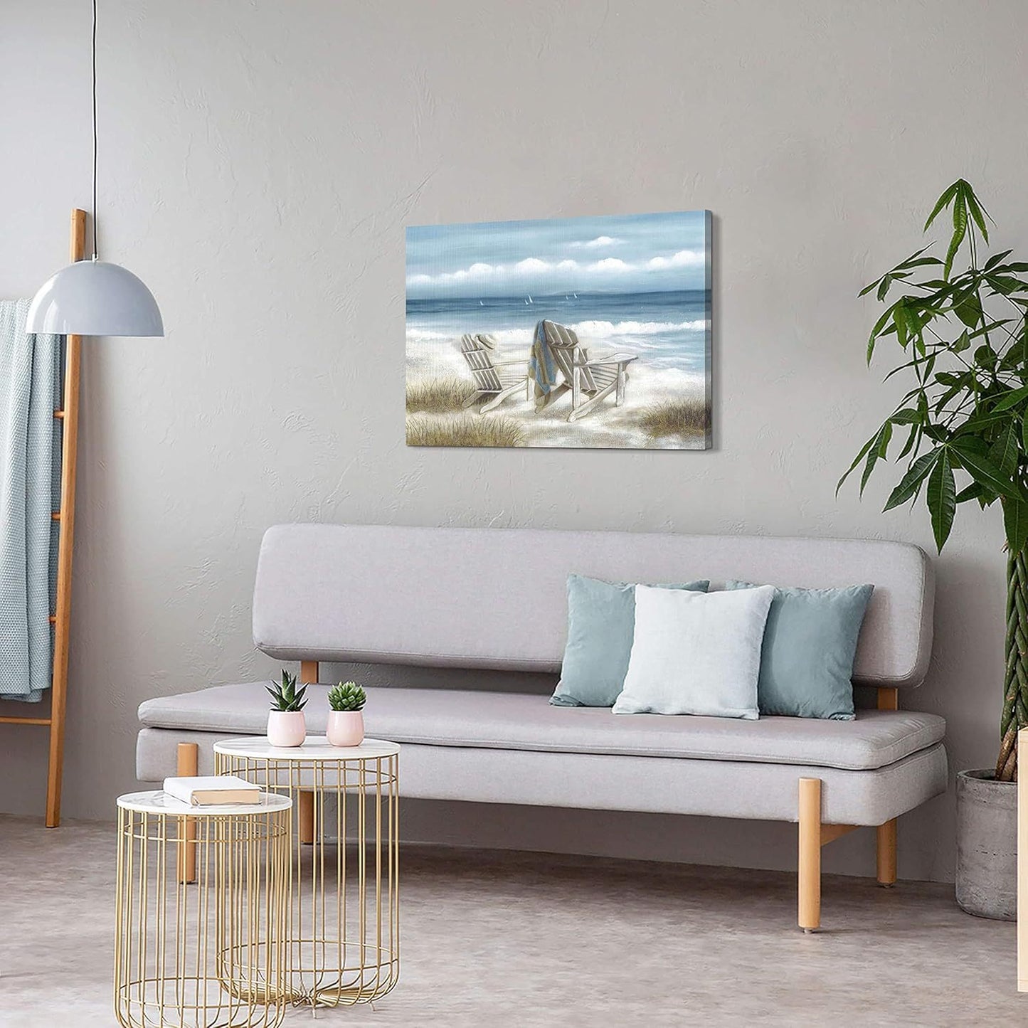 Coastal Framed Canvas Art - Vibrant Ocean Oil Painting, Heavy Texture Seascape Wall Decor for Living Room, Bedroom, Office, Ready to Hang, 2D, Perfect for Room Decor