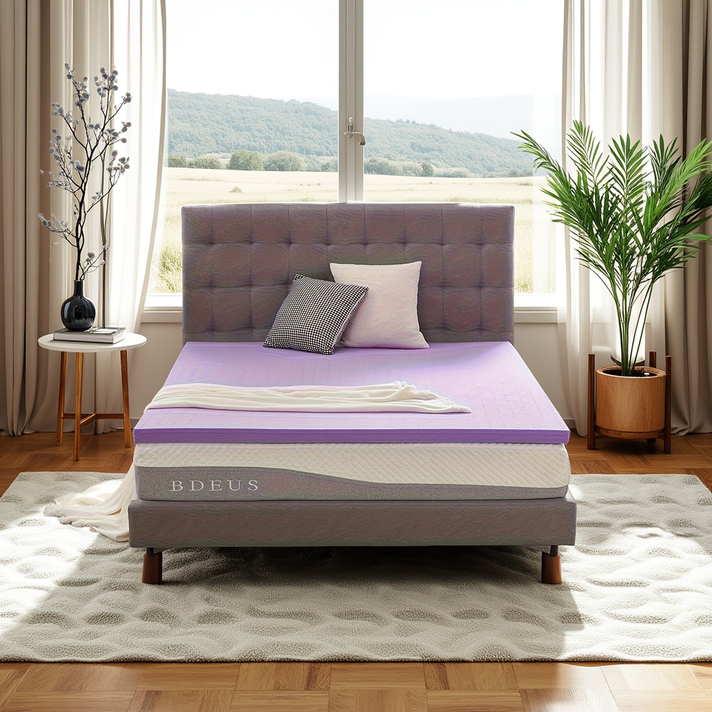 2 Inch Gel Memory Foam Mattress Topper Ventilated Soft, Breathable Bed Topper, Twin Size