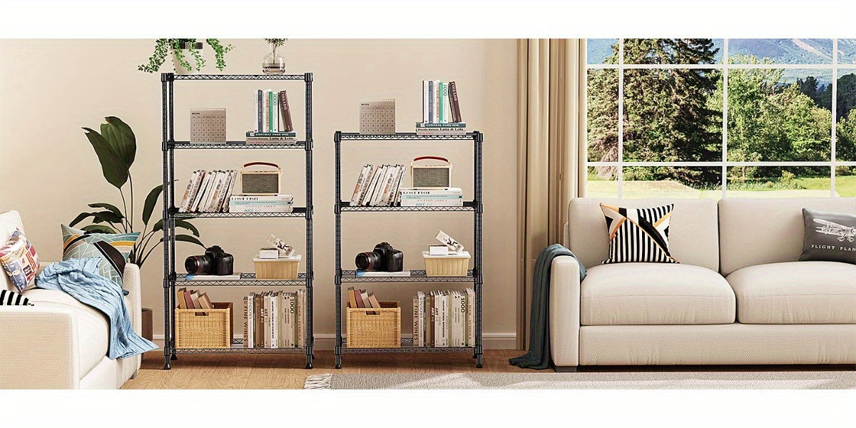 Black M MZG 750 lbs 3-Tier Metal Wire Storage Rack Organizer - Freestanding Shelf for Kitchen, Pantry, Laundry Room - 13.8" x 29.5" x 35.5", Utility Shelves