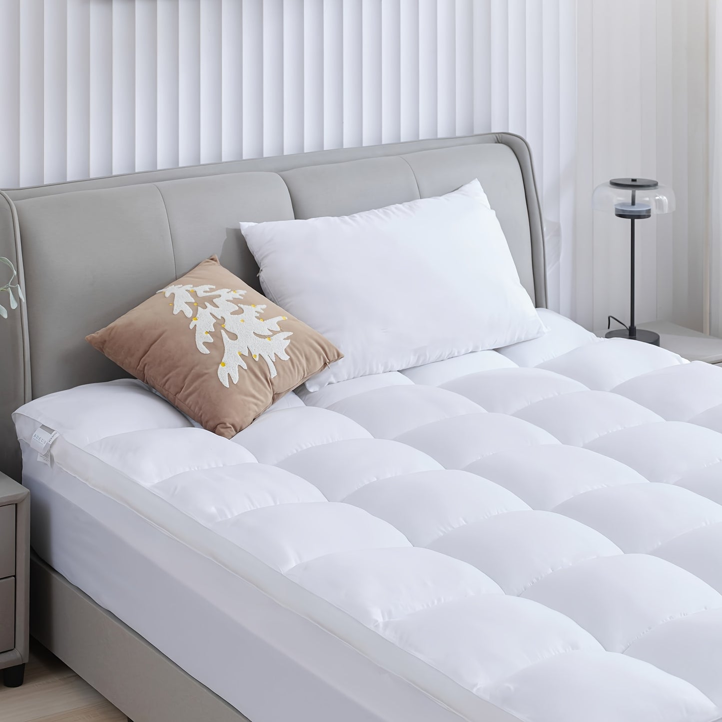 Twin Mattress Topper, 500 GSM Pillow Top, Quilted Fitted Mattress Protector with 8-21" Deep Pocket, Soft Mattress Pad Twin Size - White, Mattress Topper Extra Thick, Foldable Mattress, Mattress Protector, King Size Mattress T