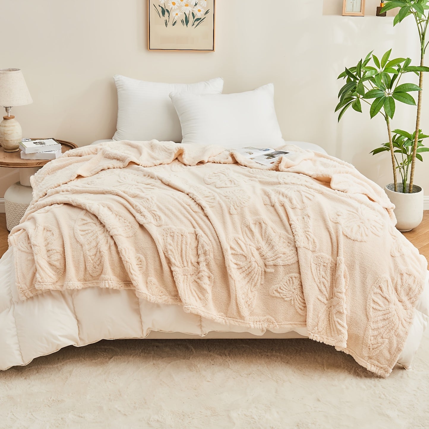 Tufted Throw Blanket-Premium Flannel Fleece for All-Season Cozy Comfort | Versatile Use: Bed, Couch, Office, Camping, Lunch Nap & Air Conditioning | Ultra-Soft, Lightweight & Stylish Home Decor
