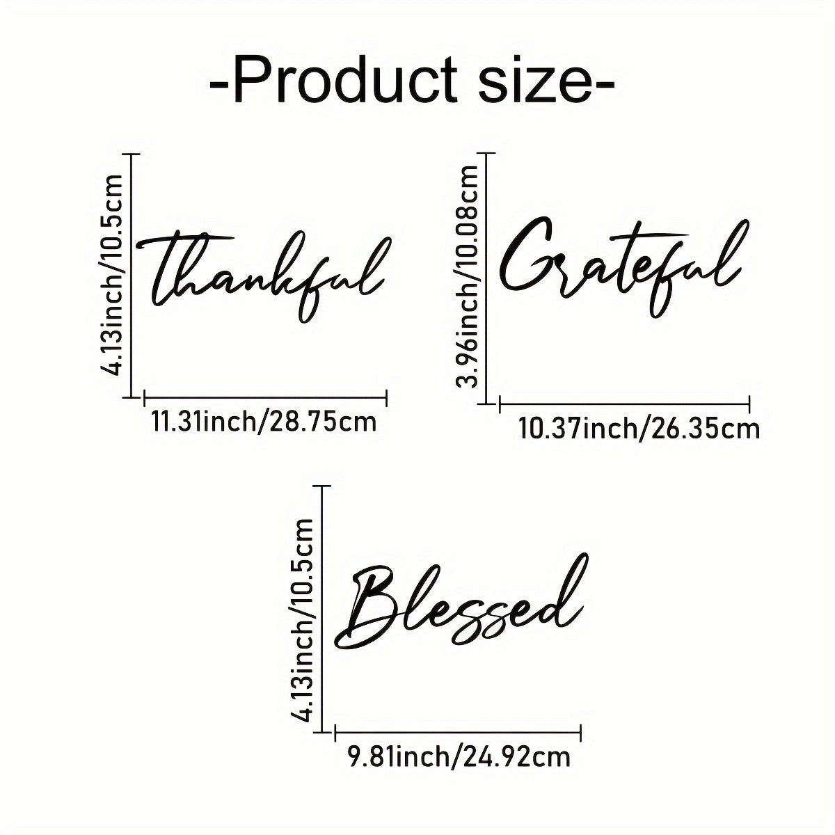 3pc Grateful Metal Wall Art - Represent Sign With Minimal Line Art Design - Restroom Decor For Guest WC With No Feathers Bathroom, Kitchen, Bedroom, Living Room Decor