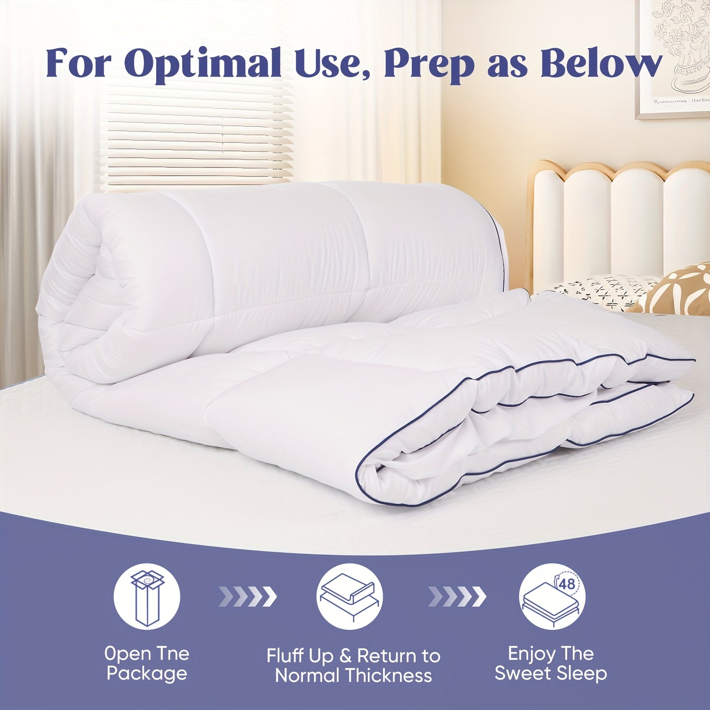 Extra Thick Soft Mattress Topper - Overfilled Down Alternative Filling Deep Pocket Fit 8-21 Inches For Back Pain