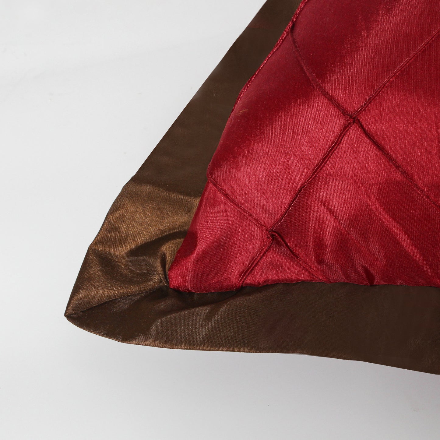 7 Piece Comforter Set -Burgundy Series Patchwork Diamond Pintuck-MYA Bed In A Bag Queen Size-Soft, Hypoallergenic, Fade Resistant-1 Comforter, 2 Shams, 3 Decorative Pillows, 1 Bedskirt