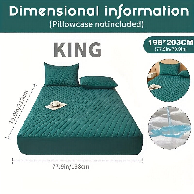 1pc Cooling Waterproof Mattress Protector - Deep Pocket (9-15"), Cooling Technology, Fits Most Mattresses - Machine Washable Bedspread Alternative - Ideal for Home, Hotels, Guest Rooms - Available in White, Light Blue, Navy,