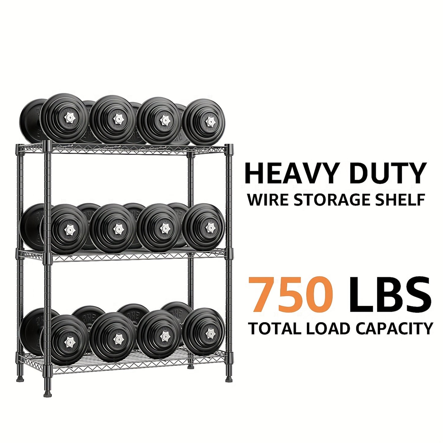 Black M MZG 750 lbs 3-Tier Metal Wire Storage Rack Organizer - Freestanding Shelf for Kitchen, Pantry, Laundry Room - 13.8" x 29.5" x 35.5", Utility Shelves