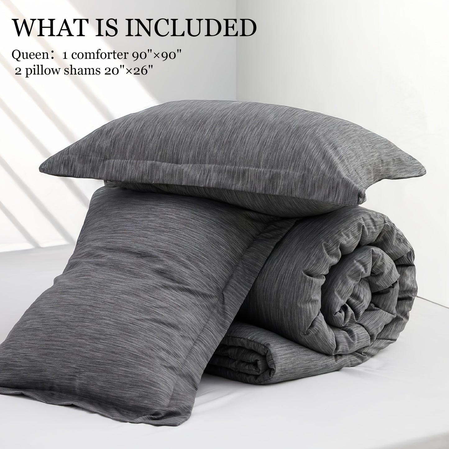 Twin/Full/Queen/King Size Comforter Set - 3pcs Beige Bedding Set for All Seasons, Light Luxury And Minimalist Style Design Bed in a Bag with 1 Comforter, 2 Pillowcases, Perfect Gift for Family And Friend