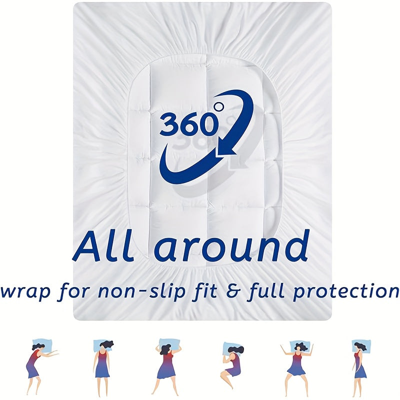 Thick Mattress Topper Queen, Pillow-Top Overfilled 900 GSM Down Alternative Quilted Cooling Pad, 8-24" Deep, Full Size Mattress, Mattress Topper Full Size, Mattress Protector, Portable Folding Mattress, Tri Fold Mattress, Mat