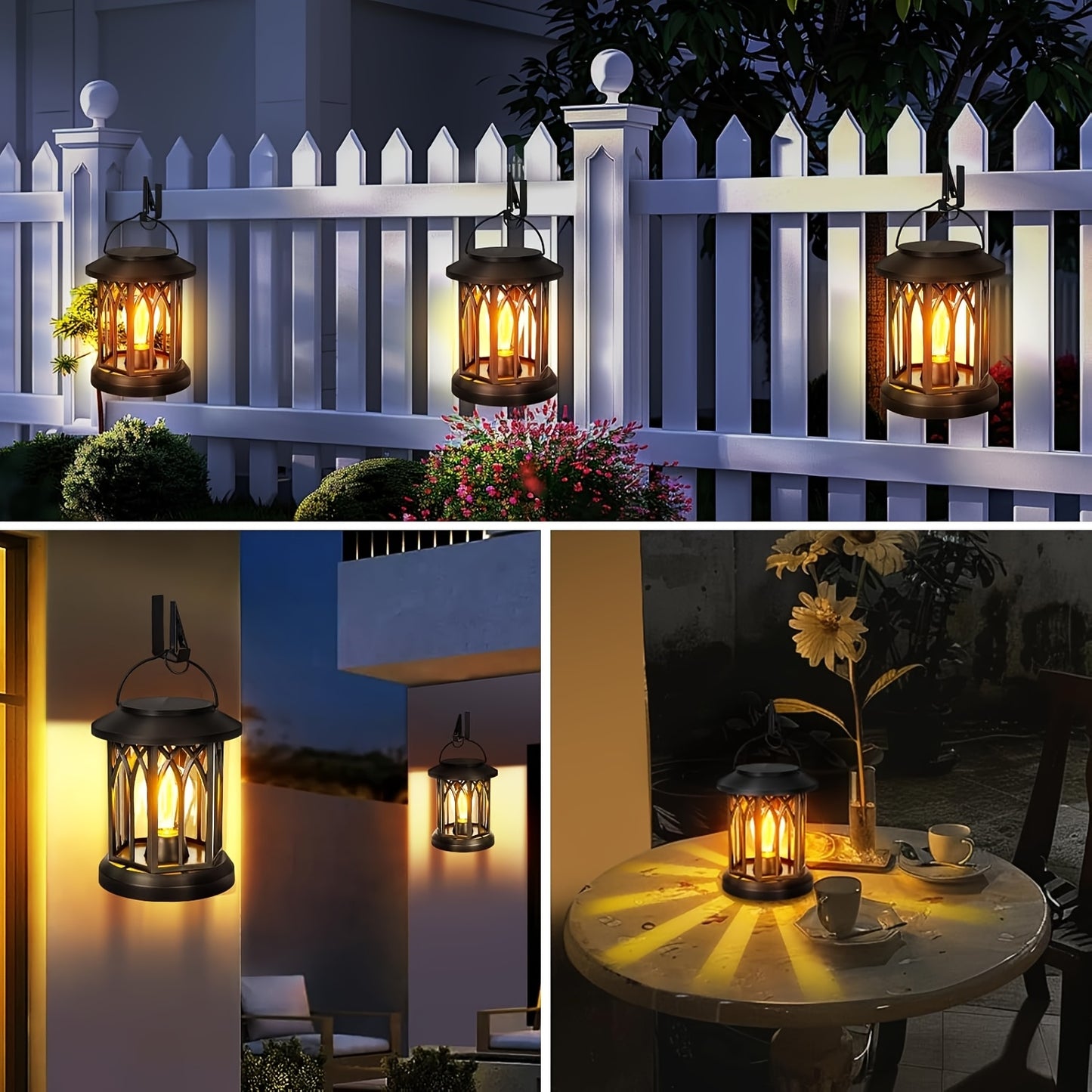 1/2/4 Pack Solar Lanterns Outdoor IPX5 Waterproof, Upgraded Bright Hanging Solar Lights for Outside, Solar Powered Lanterns Lighting LED for Garden Patio Yard, Valentine'S Day, Mother'S Day Decorative (Warm Light), Solar Outd