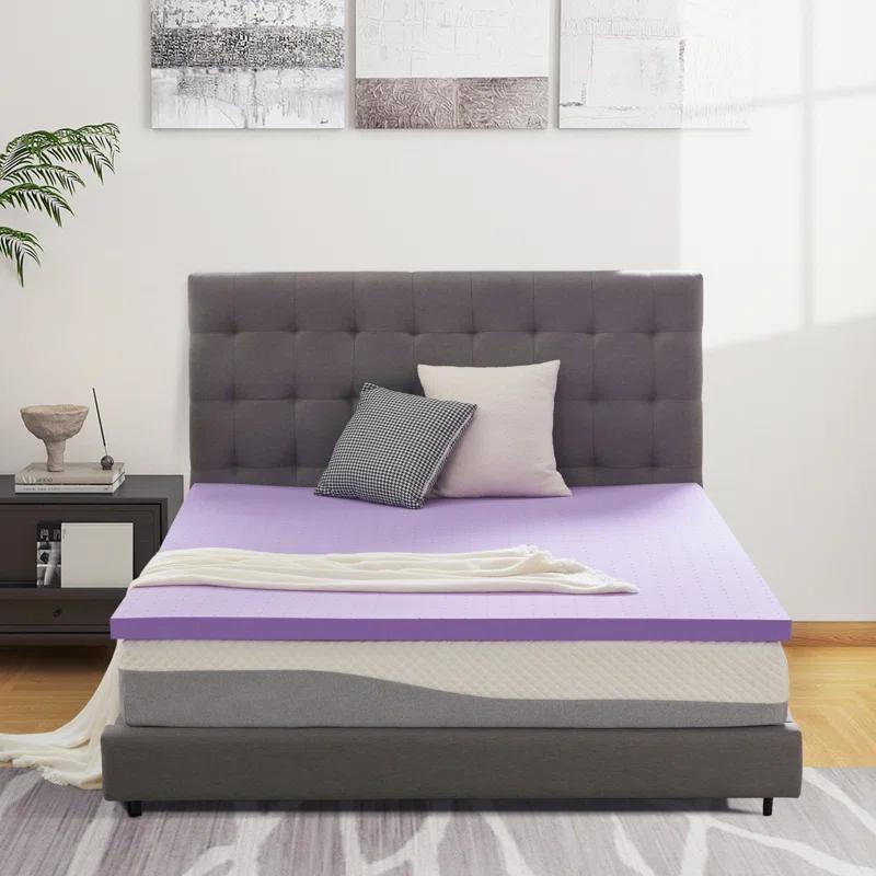 2 Inch Gel Memory Foam Mattress Topper Ventilated Soft, Breathable Bed Topper, Twin Size