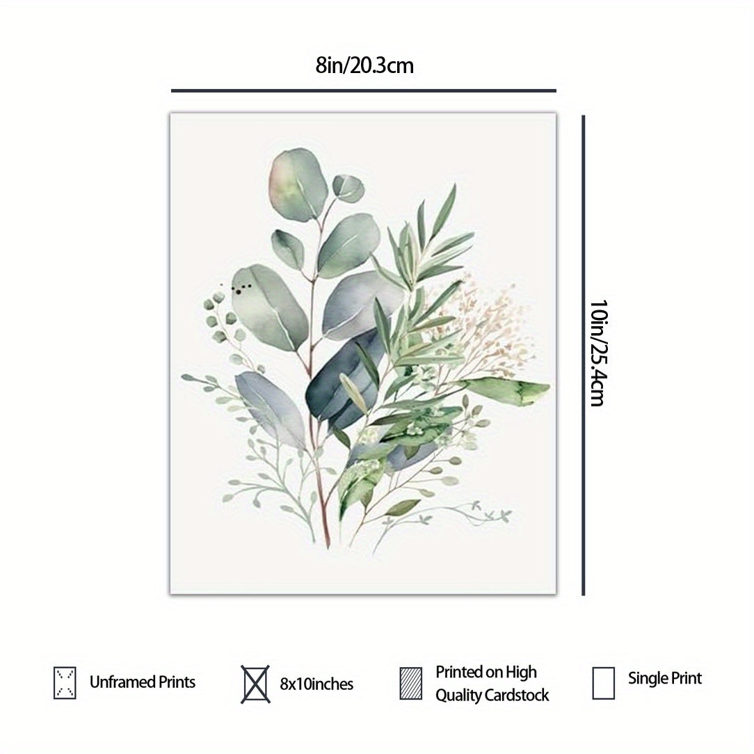 2D Flat 4pcs Frameless Sage Green Plant Wall Art Bohemian Floral Floral Wall Decoration Print, Sage Green Wildflower Wall Art, Bedroom Bathroom Farmhouse Modern Flower Plant Decoration Wall Art Printing Posters Wall Decor Pri