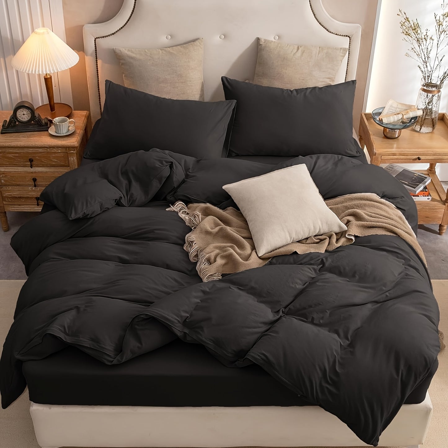 3pcs Jersey Duvet Cover Set, T-Shirt Soft Comfy Bedding Set With Zipper Closure, Sanded, Breathable, All-Season, Includes 1 Duvet Cover & 2 Pillow Shams, Cozy Bedding For Bedroom Or Guest Room, Gifts For The Family, Without C