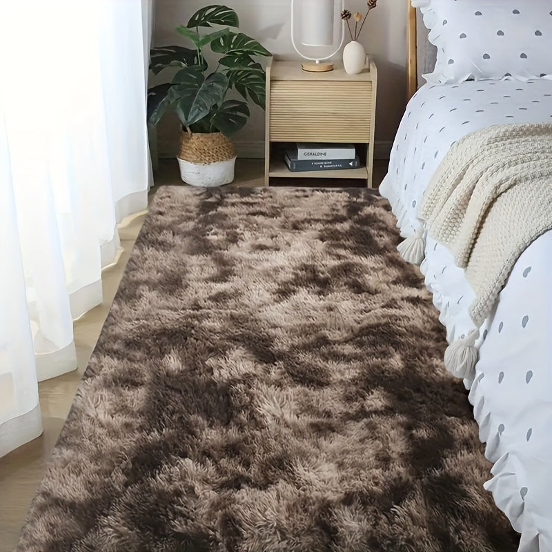 1pc Soft Shaggy Runner Rug for Bedroom, 2x6 Feet Indoor Modern Fluffy Area Rugs Fuzzy Carpet for Hallway Bedside, Easy to Clean, Upgrade Non-Slip Shag Plush Rug for Dorm Living Room, Winter indoor flooring, Heating Next to th