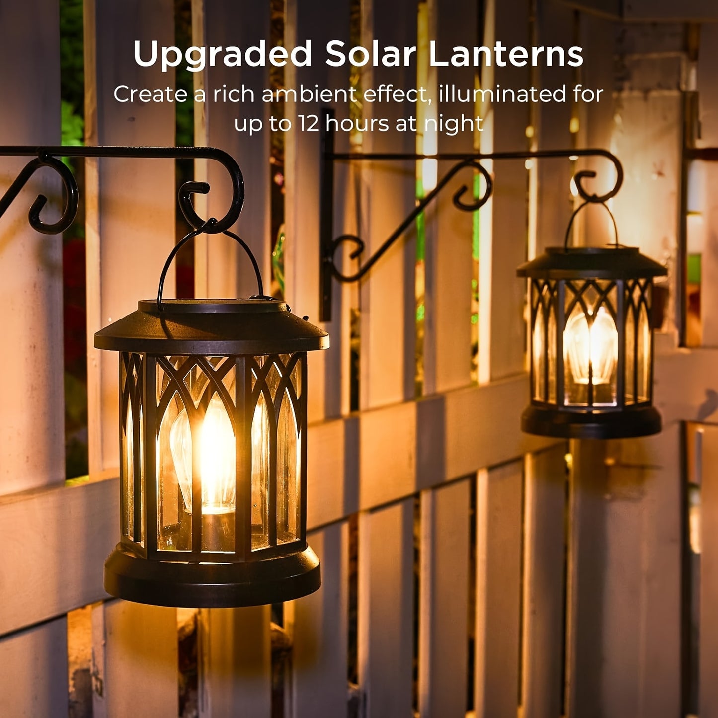 1/2/4 Pack Solar Lanterns Outdoor IPX5 Waterproof, Upgraded Bright Hanging Solar Lights for Outside, Solar Powered Lanterns Lighting LED for Garden Patio Yard, Valentine'S Day, Mother'S Day Decorative (Warm Light), Solar Outd